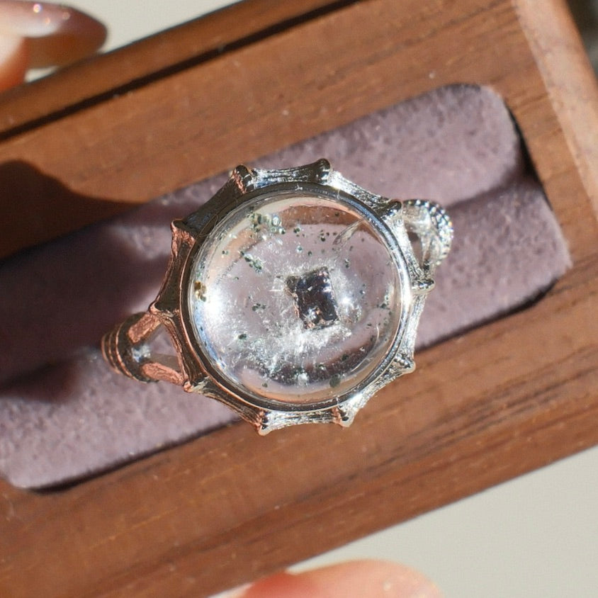 Galena in Quartz Ring
