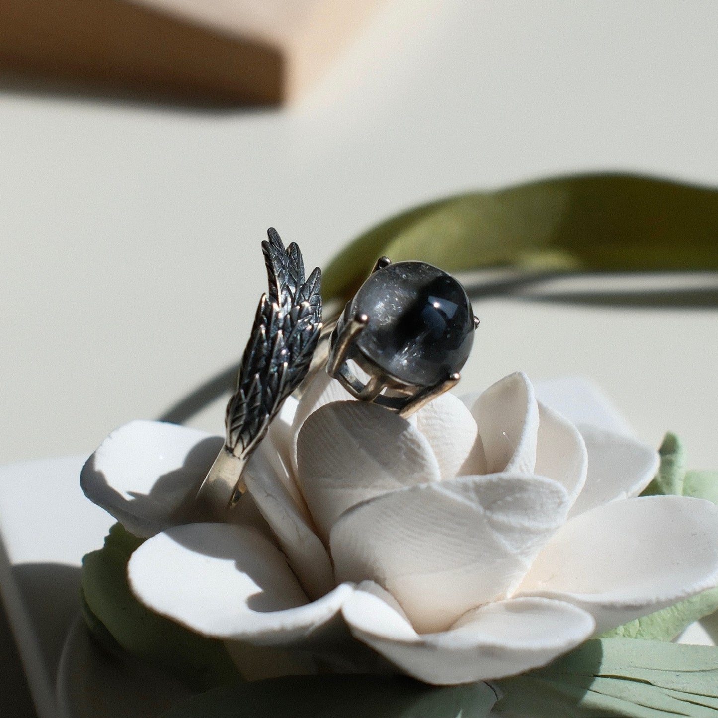 Brookite in Quartz/Dragonfly Quartz Ring