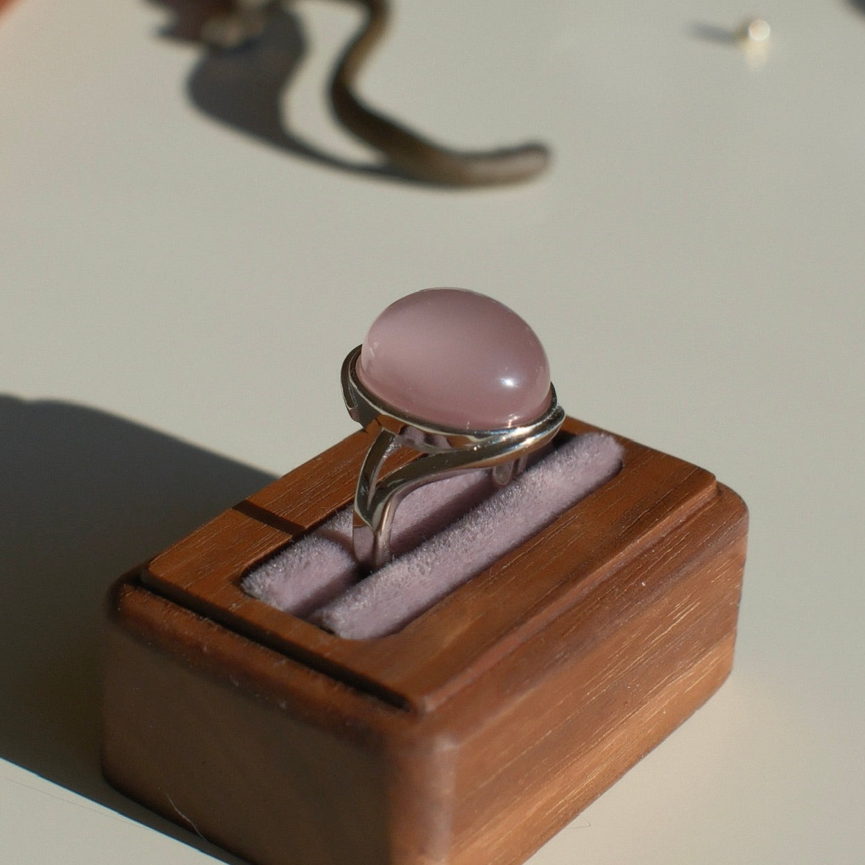Natural Pink Rutilated Quartz Ring