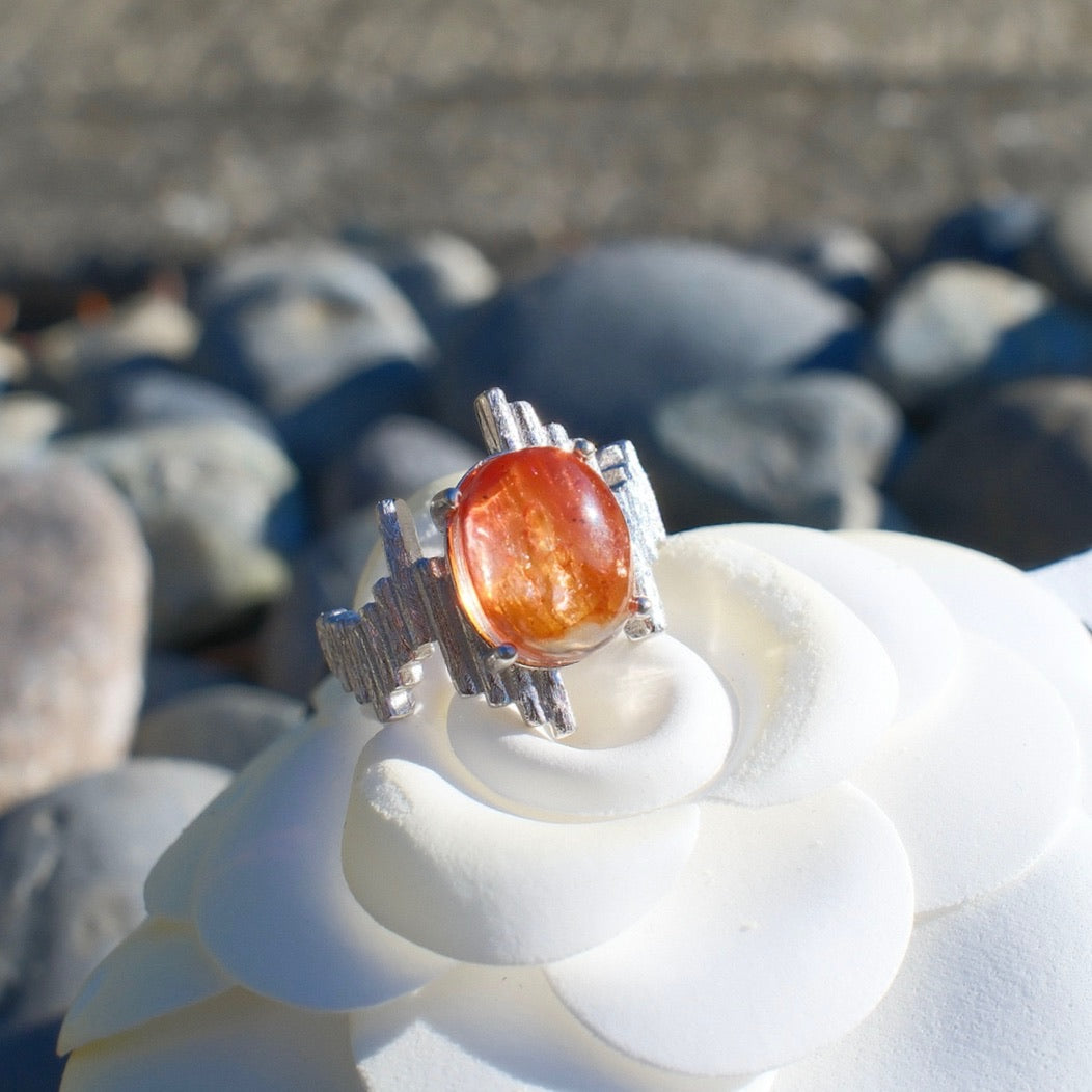 Red and Yellow Hematoid Quartz Ring