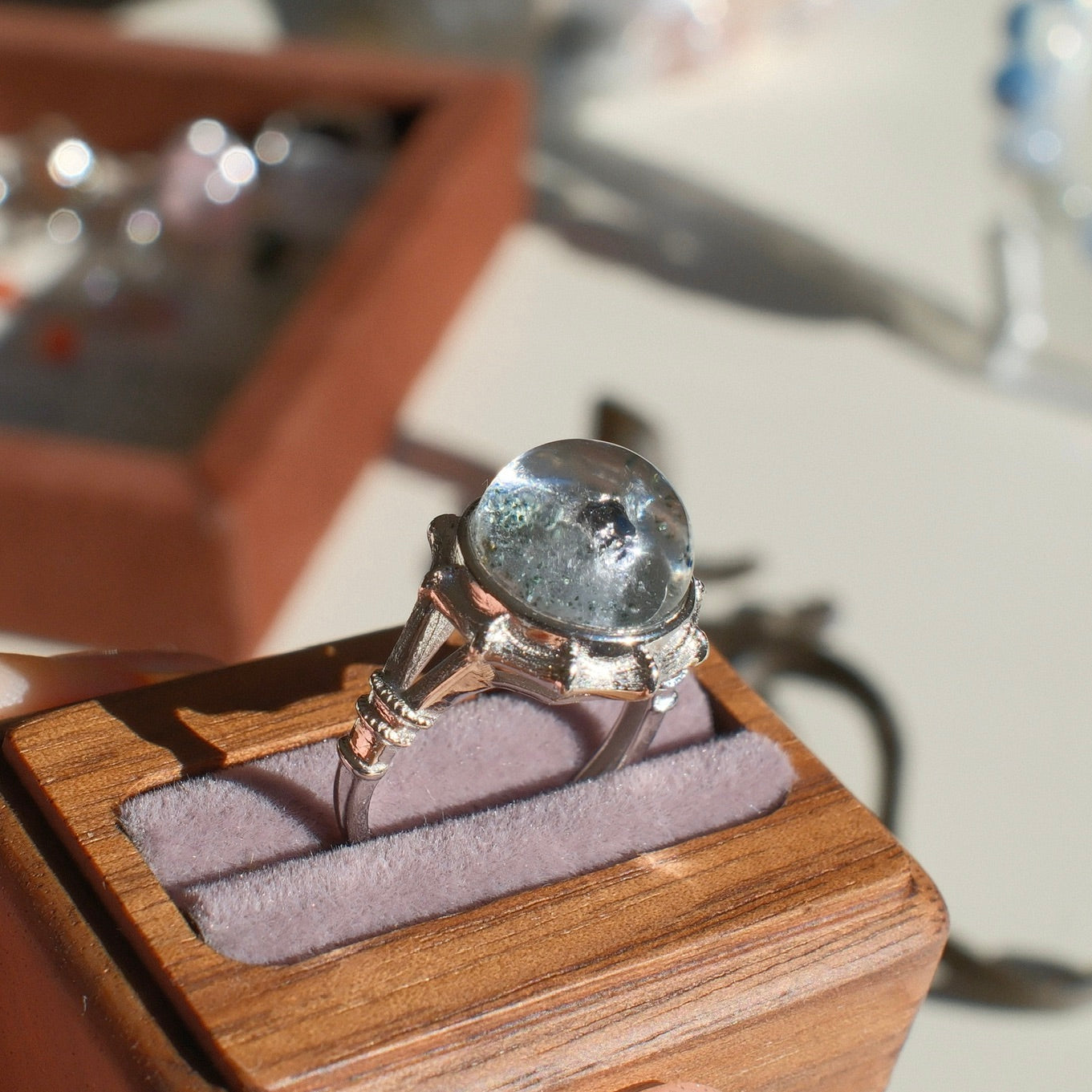 Galena in Quartz Ring