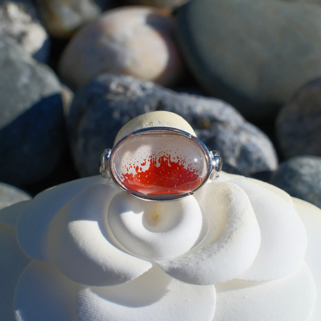 Red Hematoid Quartz Ring