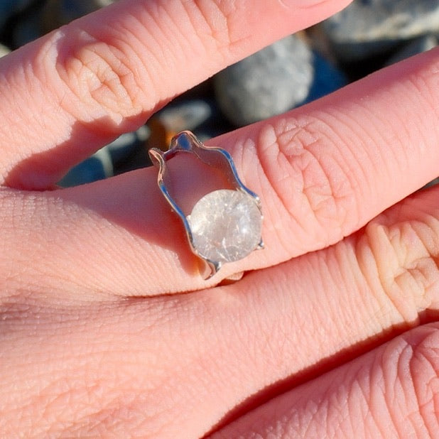 Natural Intragranular Crystal Ring with Rutile Quartz