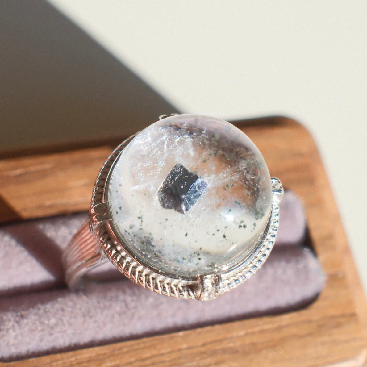 Galena in Quartz Ring