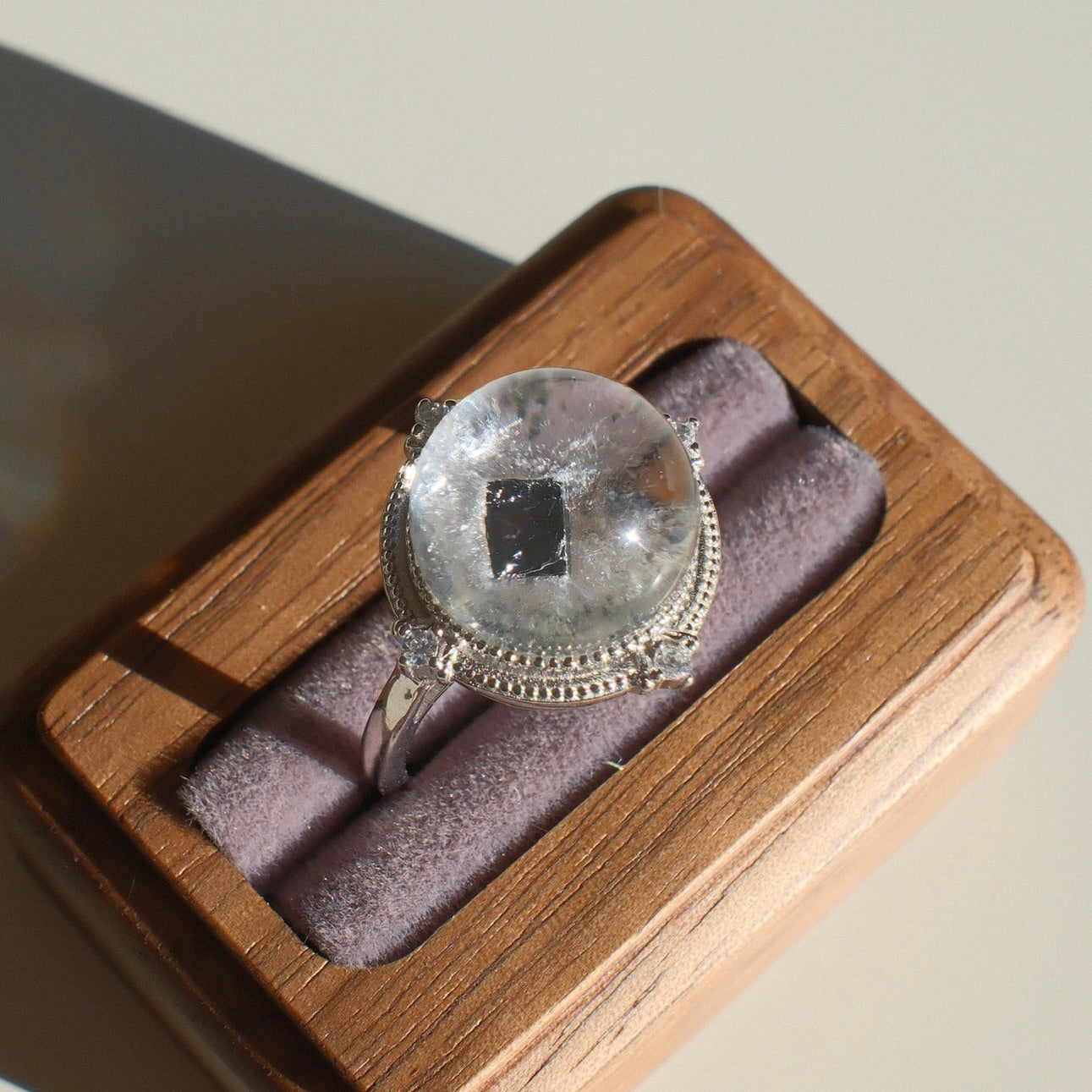 Galena in Quartz Ring
