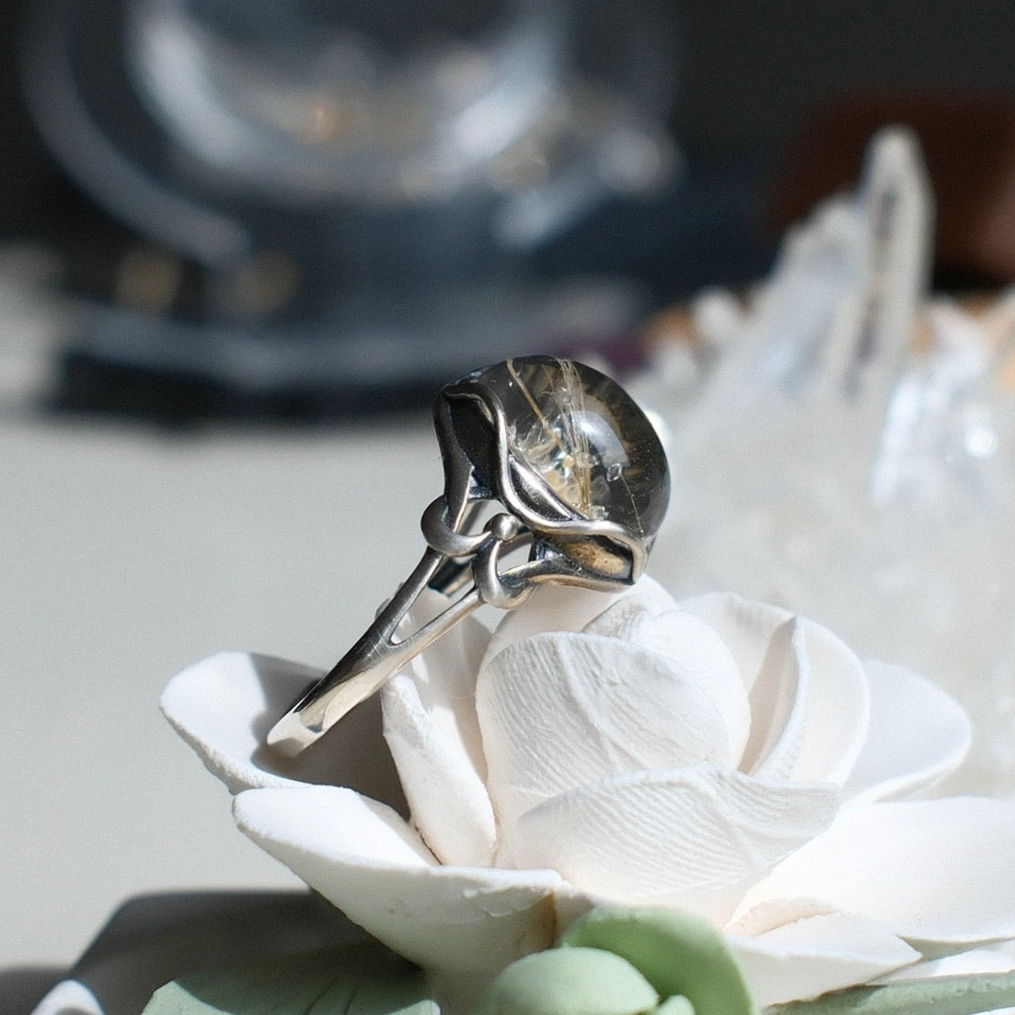 Natural Intragranular Crystal Ring with Rutile Cohabiting Phantom Crystal