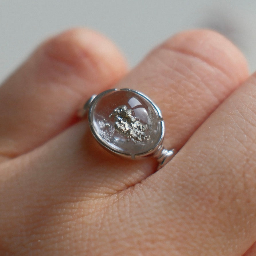 Crystal Ring with Chalcopyrite Inclusions