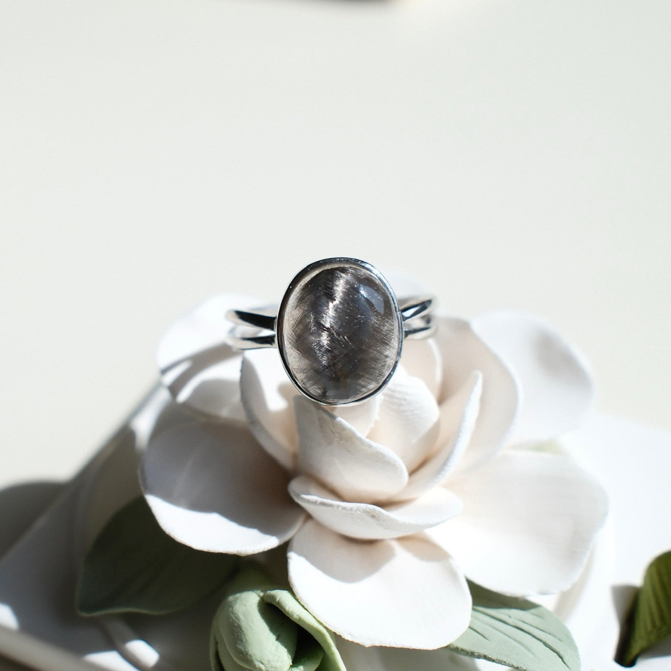 Brookite in Quartz/Dragonfly Quartz Ring