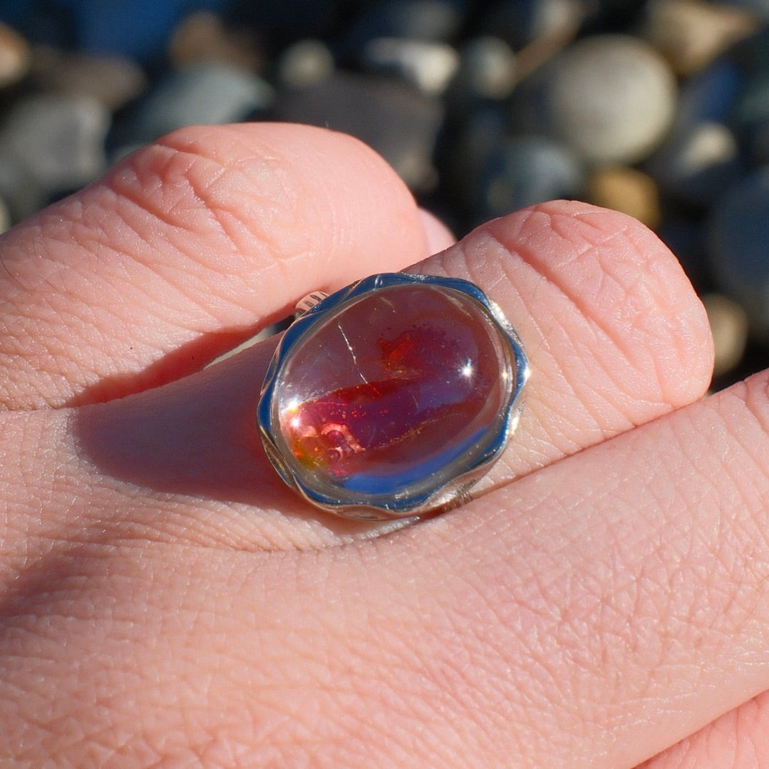 Red and Yellow Hematoid Quartz Ring