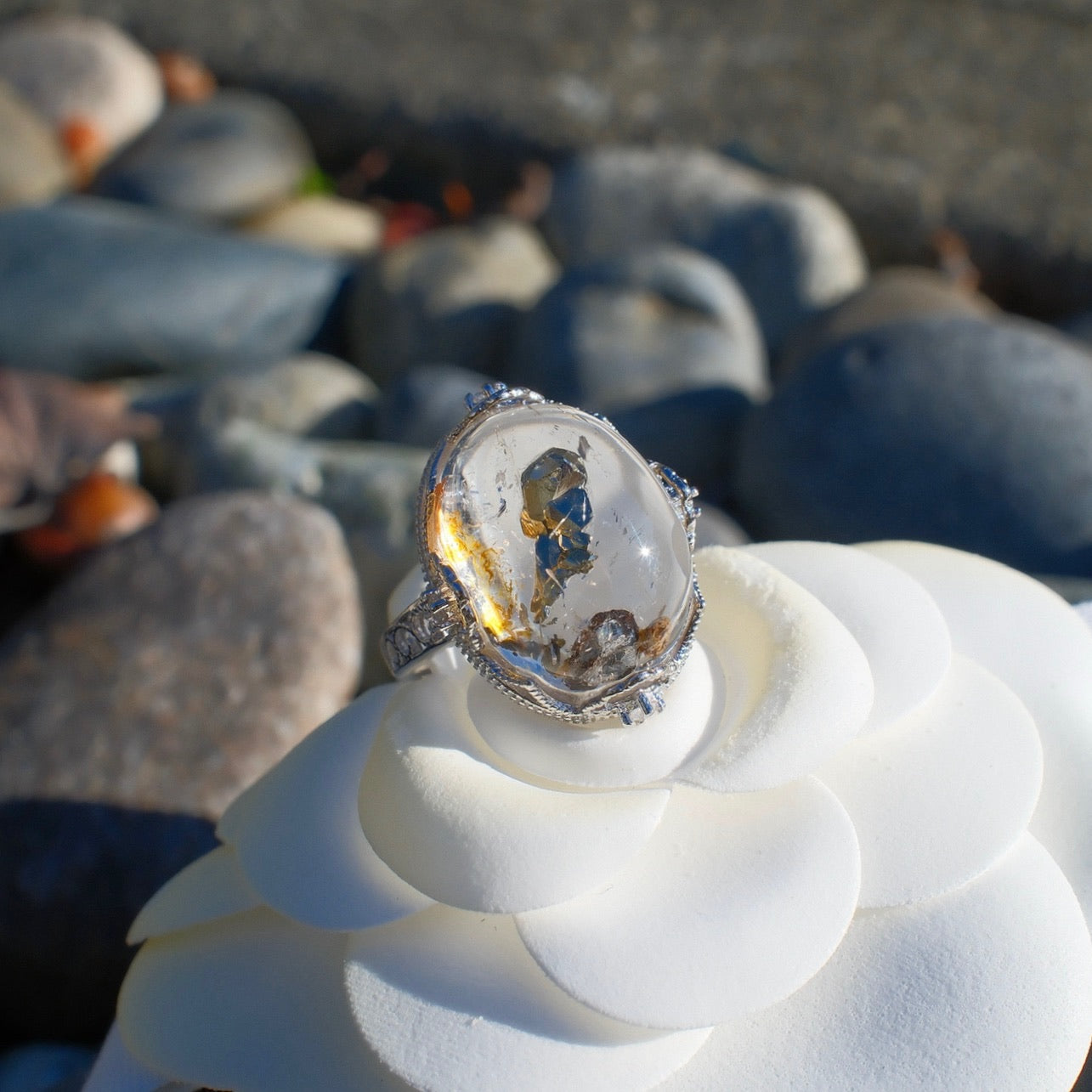 Chalcopyrite in Quartz Ring