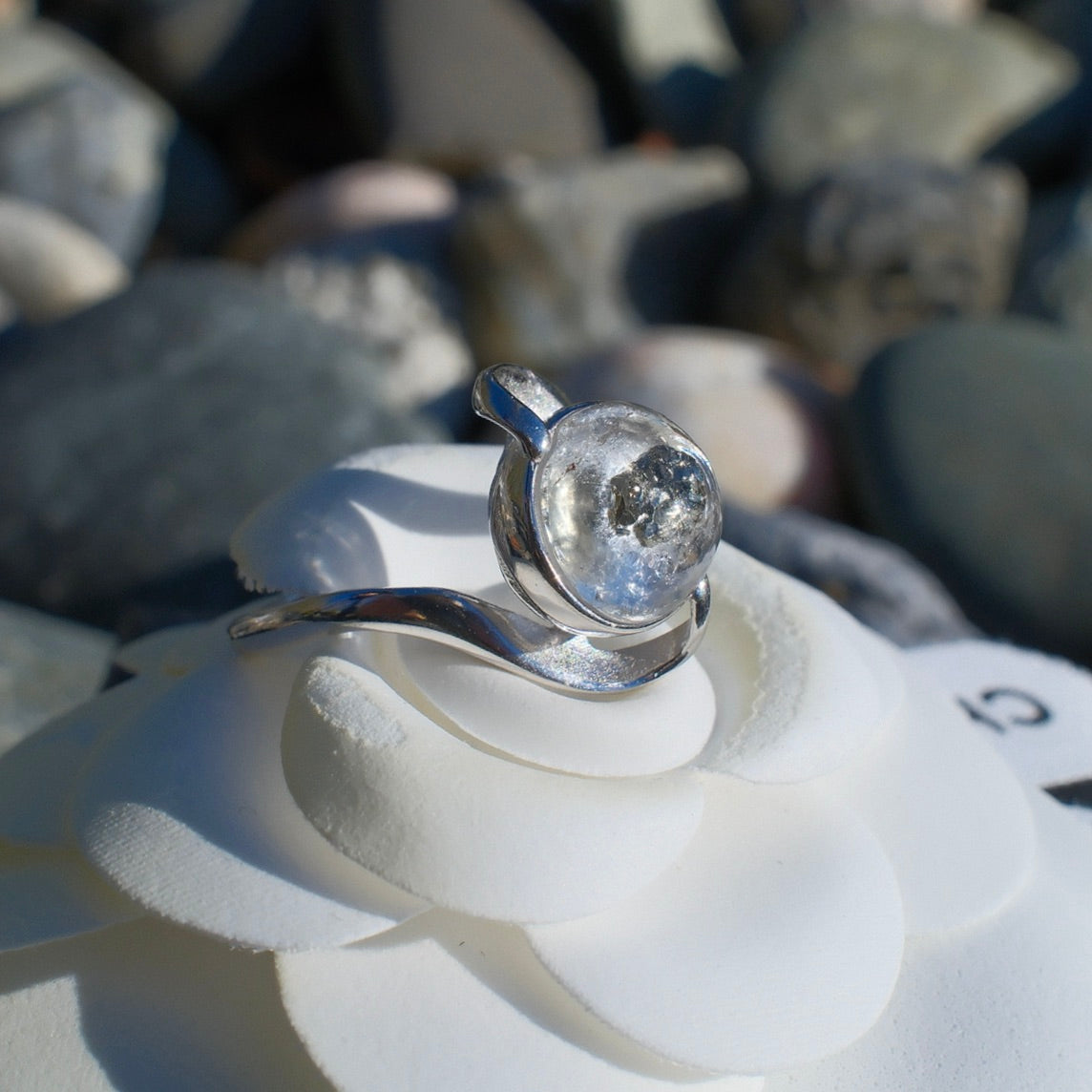 Chalcopyrite in Quartz Ring