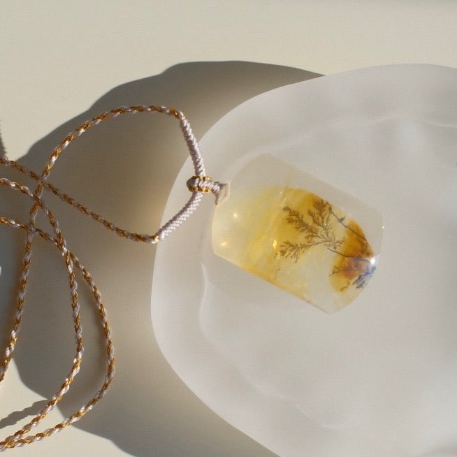 Natural Pyrolusite Quartz Necklace