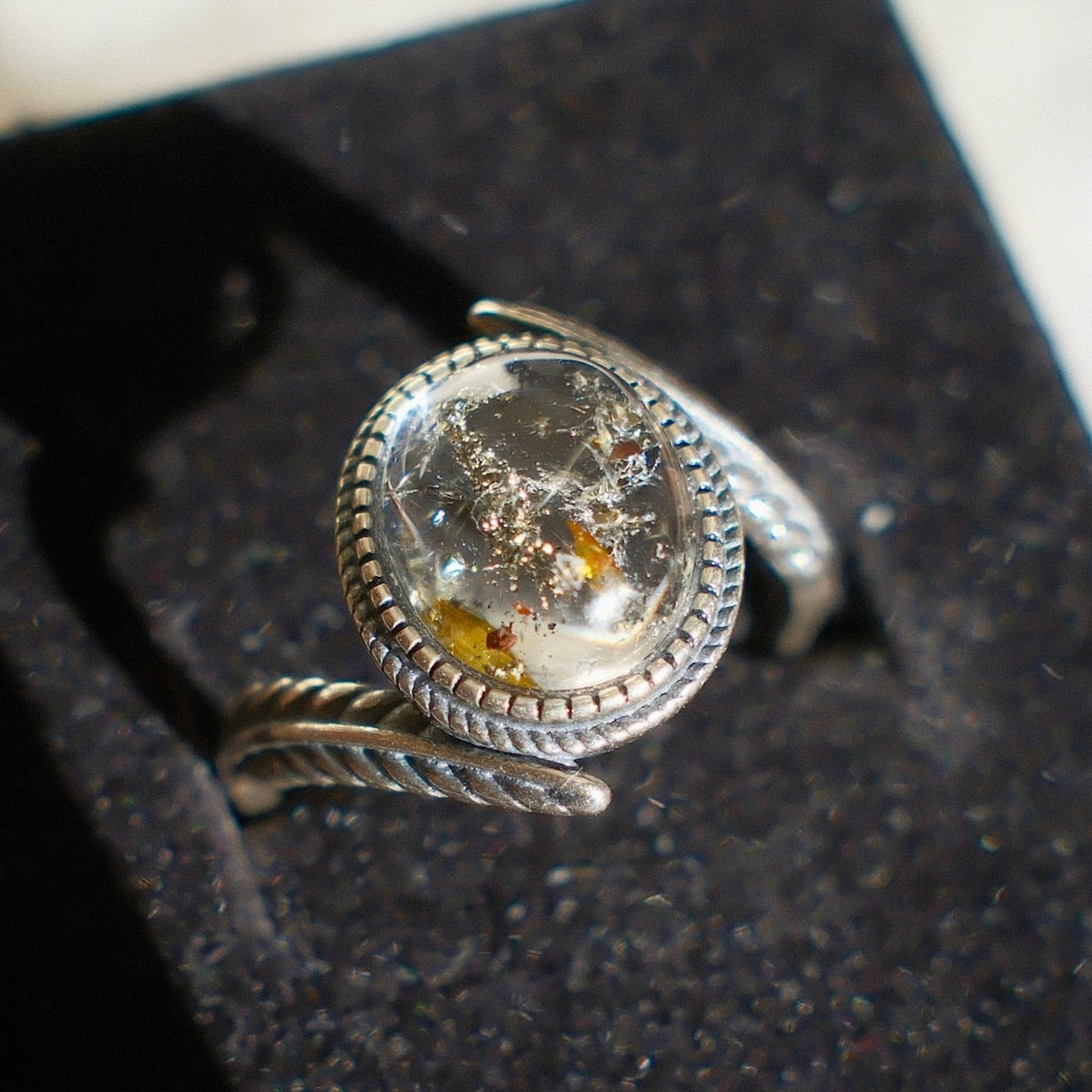 Crystal Ring with Chalcopyrite Inclusions