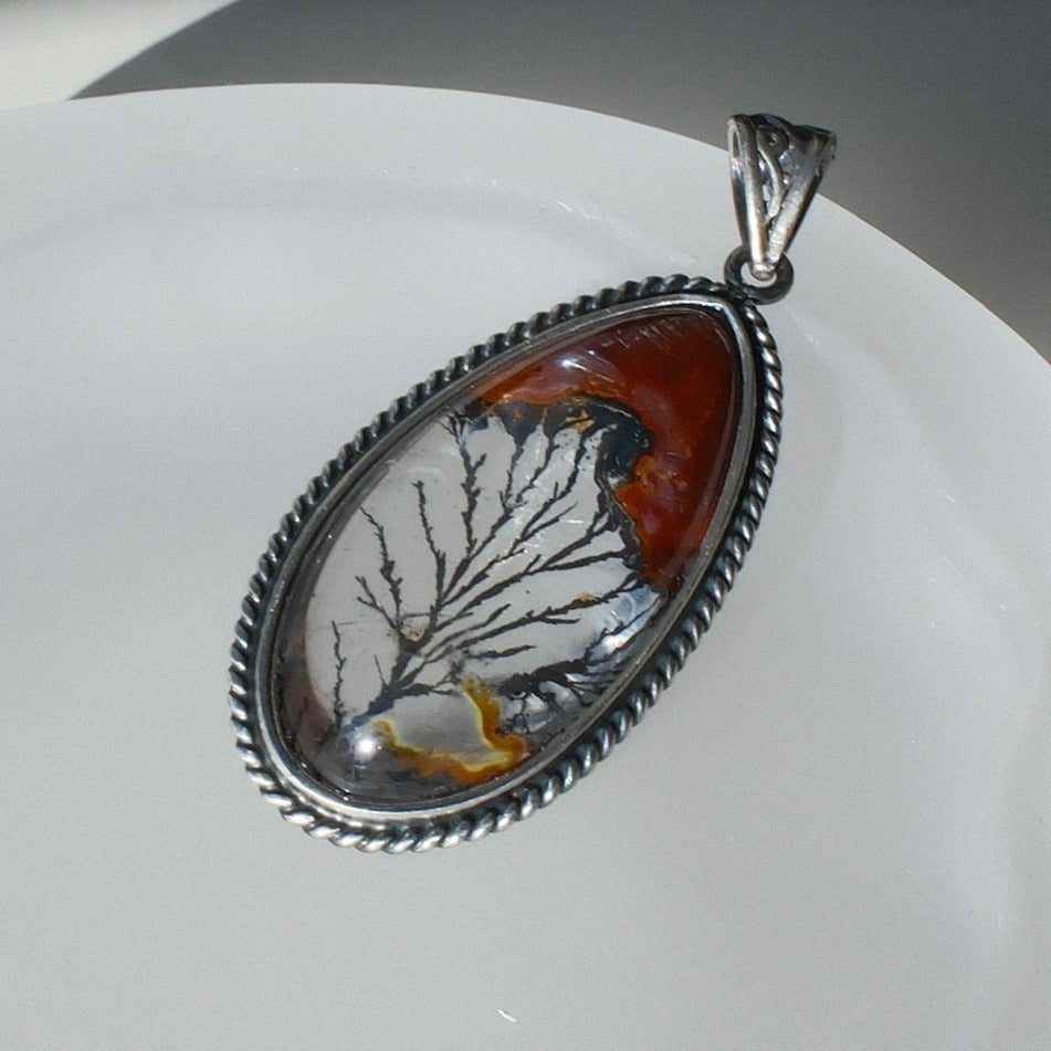 Natural Special Pyrolusite Quartz Pendant