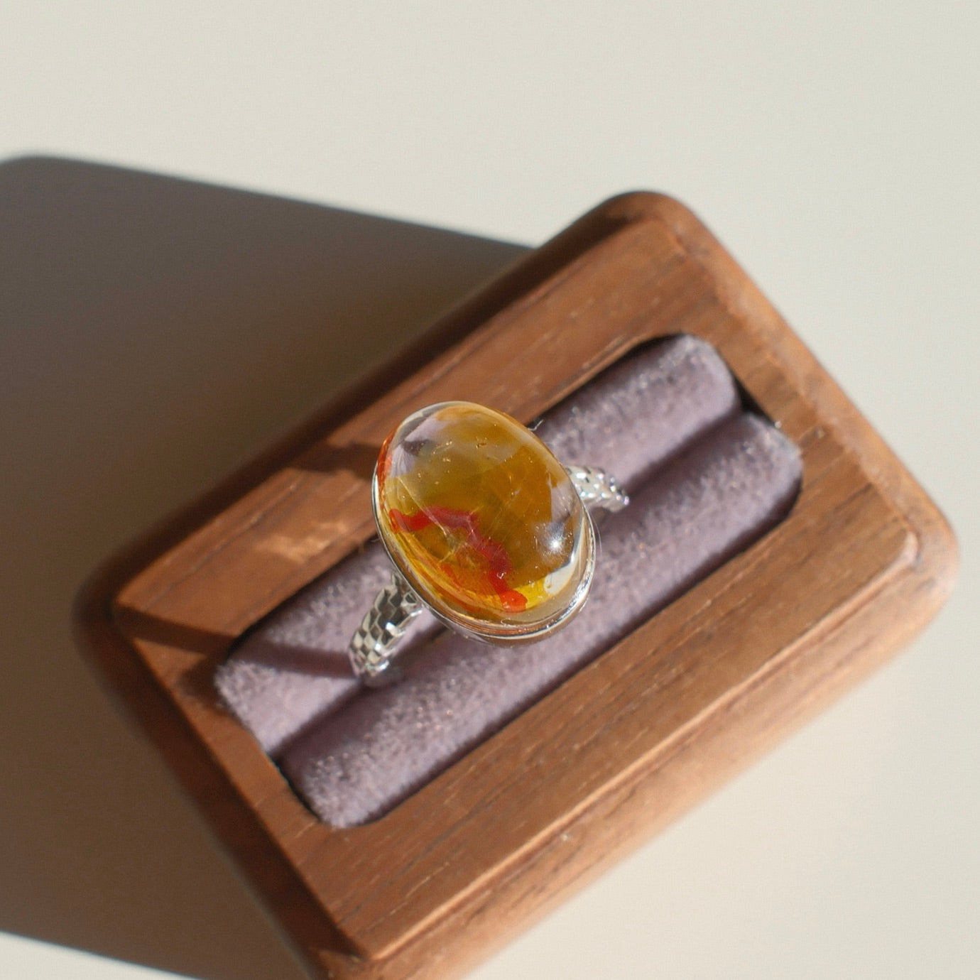 Red and Yellow Hematoid Quartz Ring