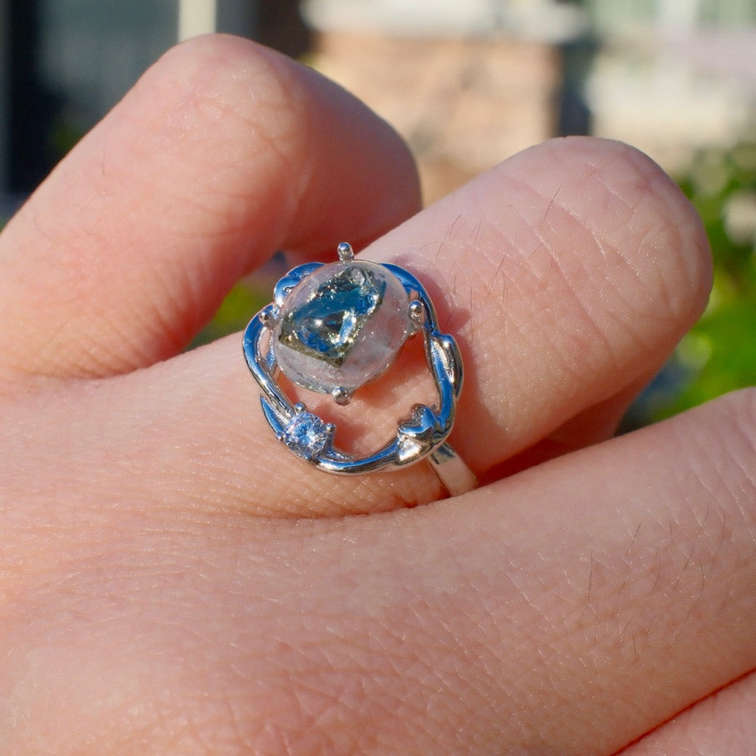 Chalcopyrite in Quartz Ring