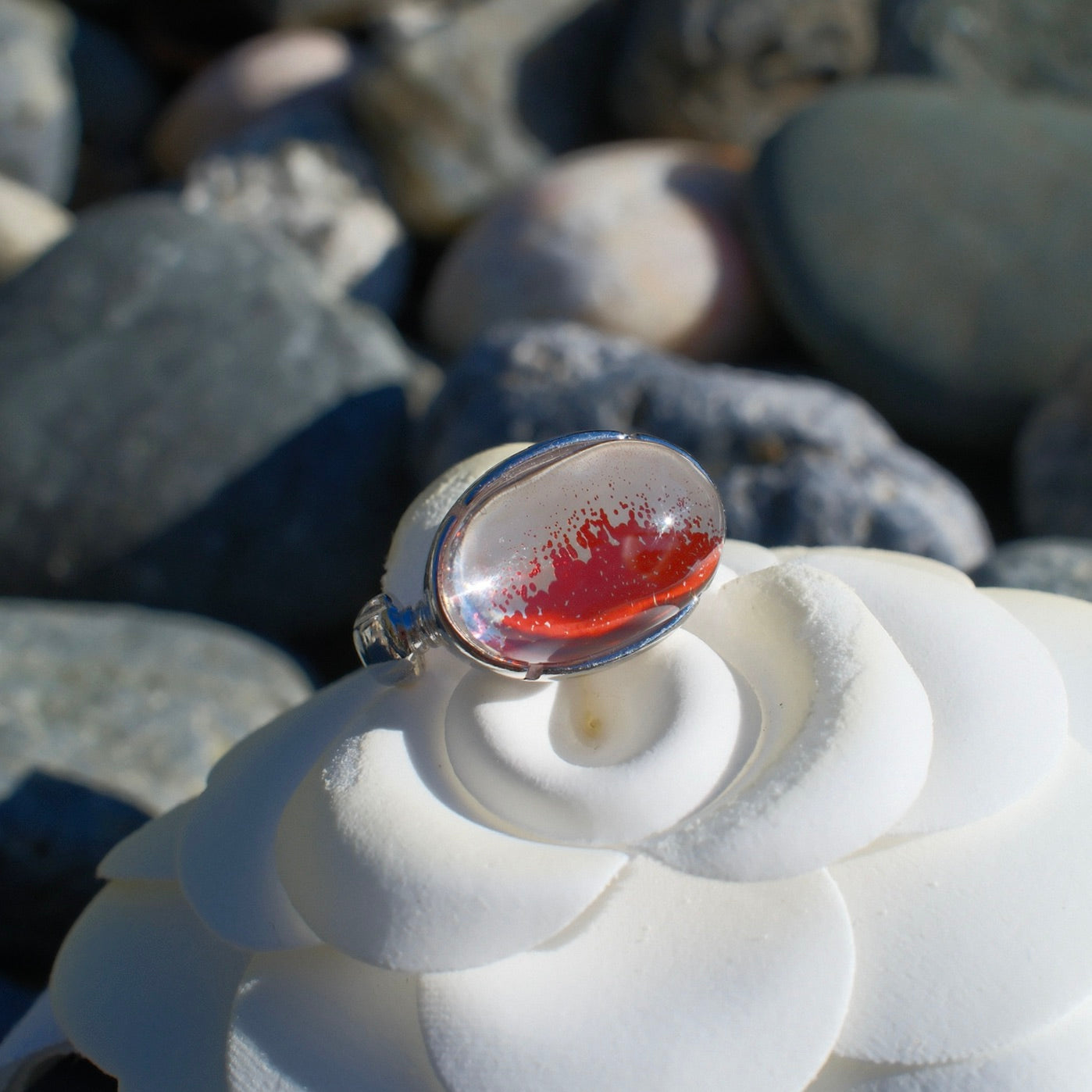 Red Hematoid Quartz Ring