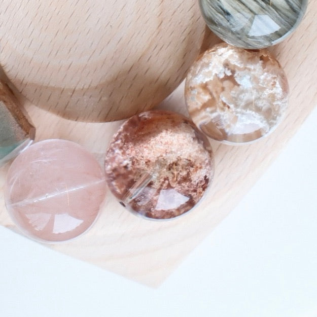 Top-Grade Phantom Quartz and Rutilated Quartz Designer Bracelet