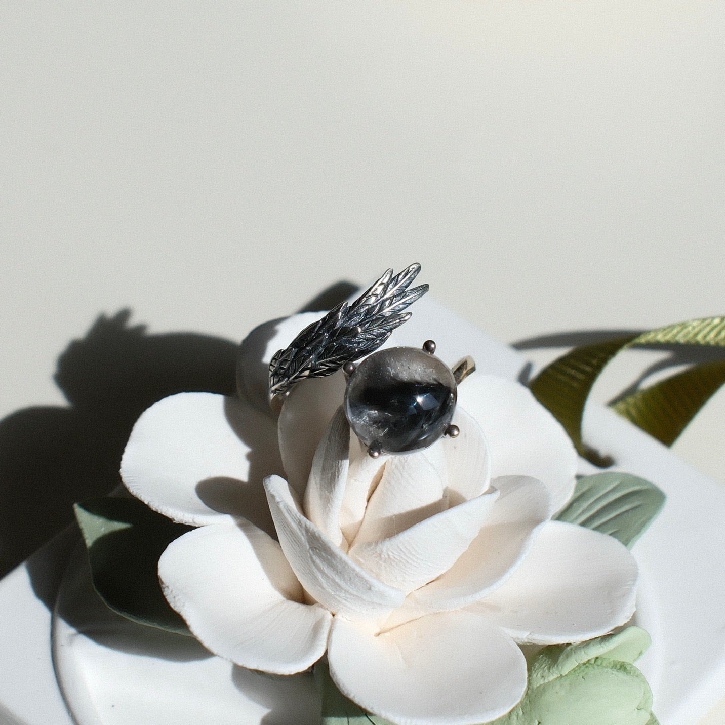 Brookite in Quartz/Dragonfly Quartz Ring
