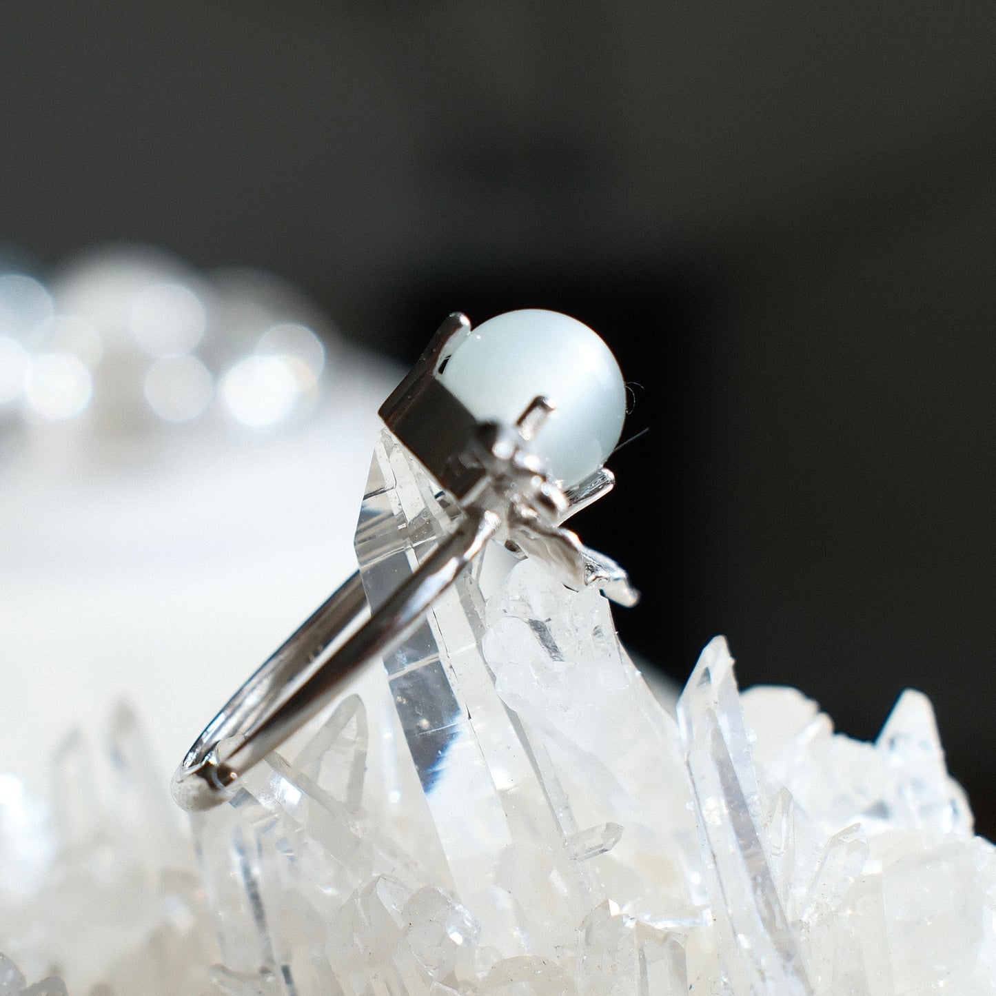 Natural Sky Blue Rutilated Quartz Ring
