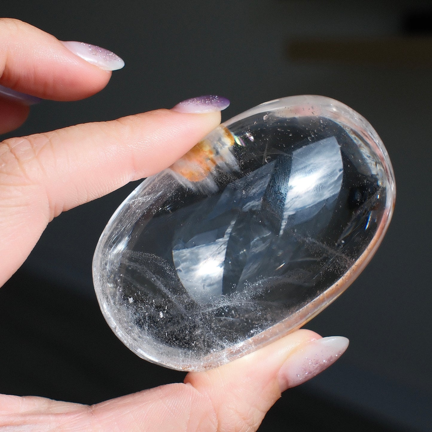 Clear Quartz Palm Stone