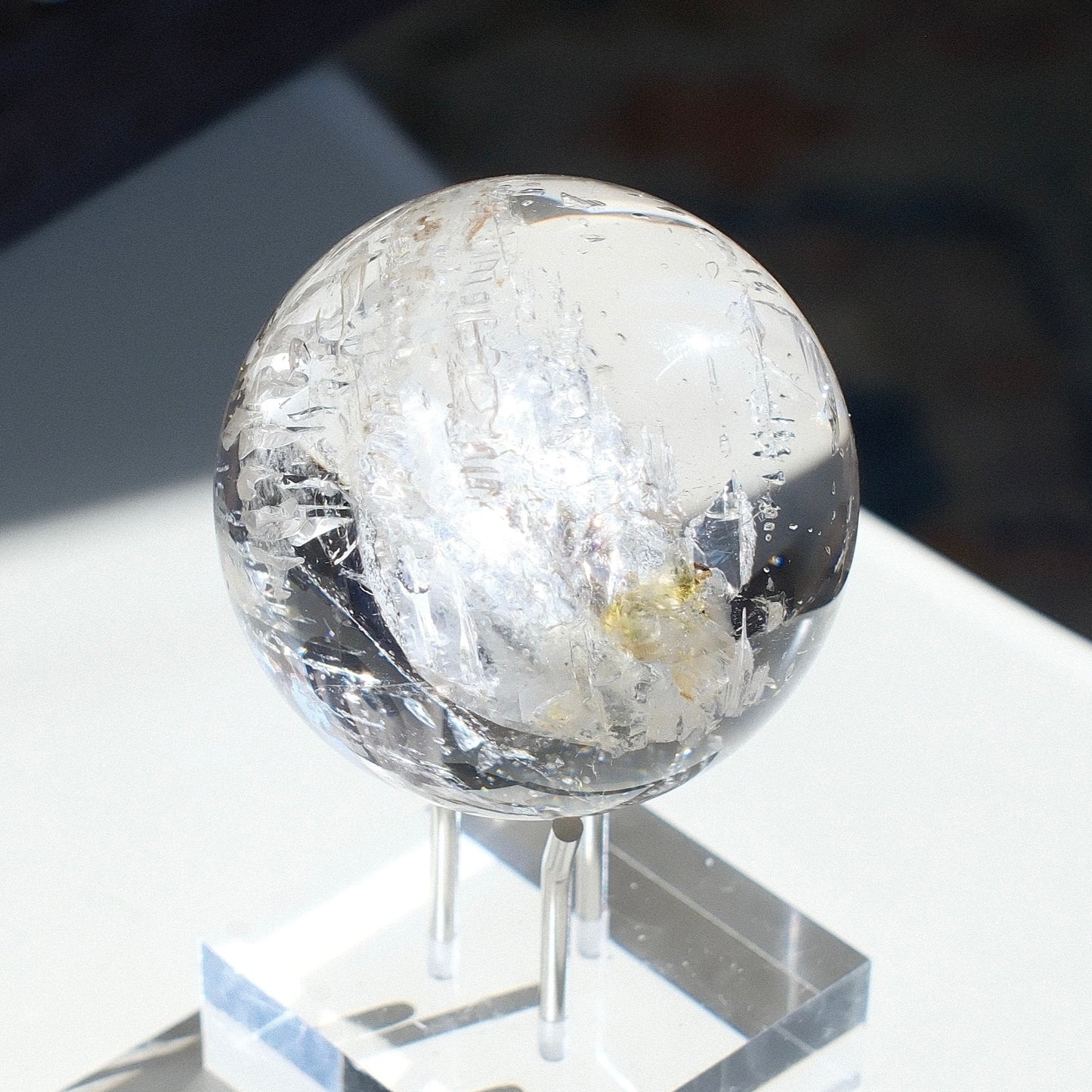 White Phantom Skeleton Quartz Sphere