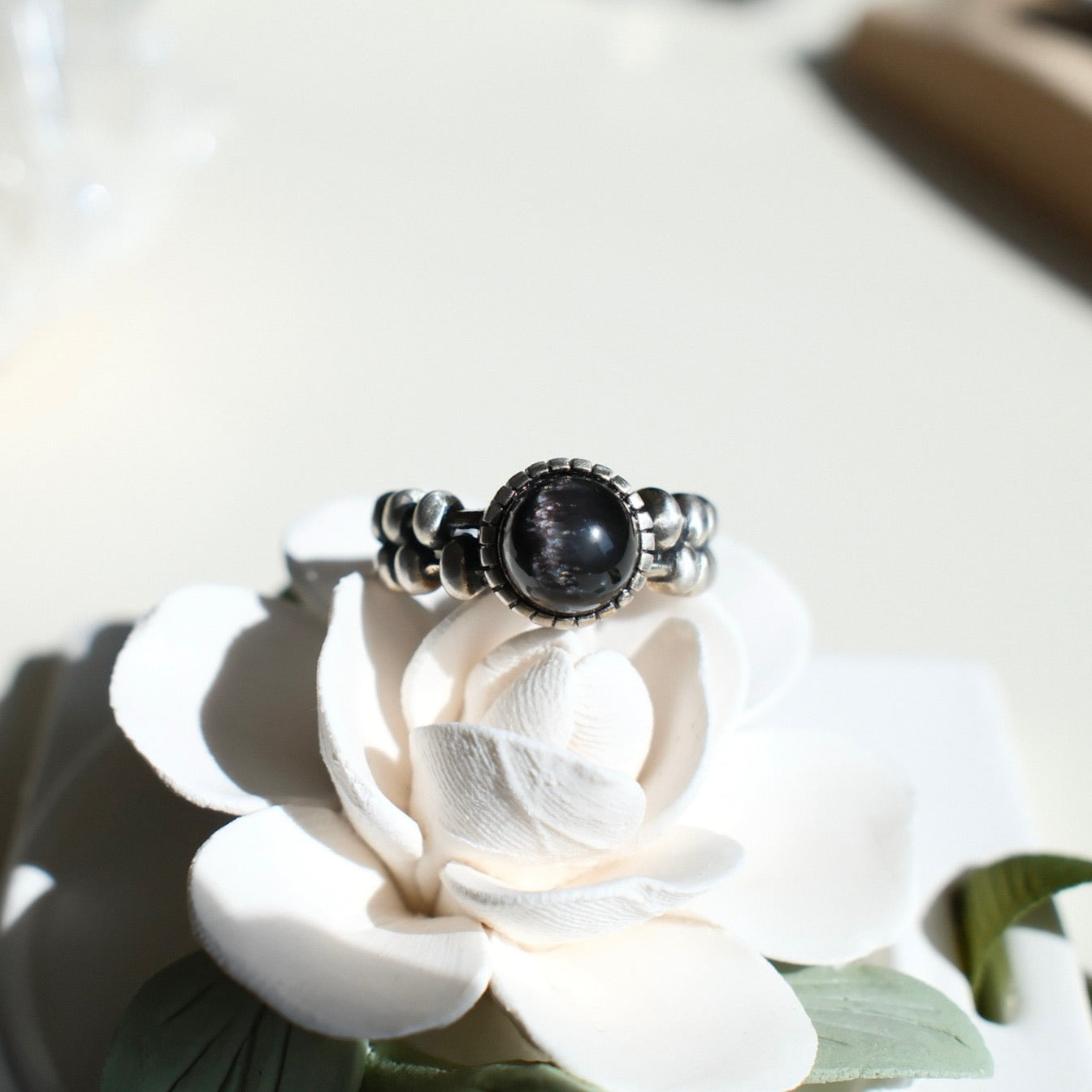 Brookite in Quartz Ring
