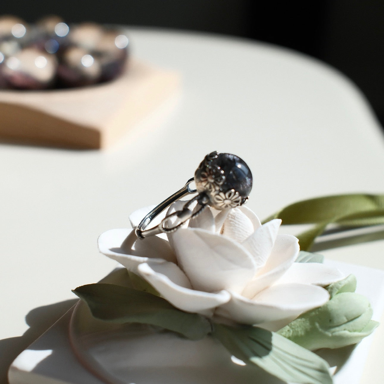 Brookite in Quartz Ring