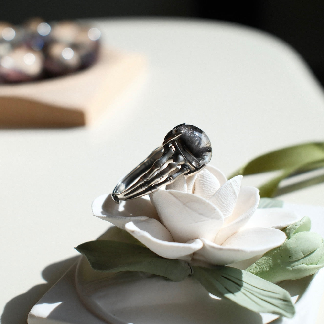 Brookite in Quartz Ring
