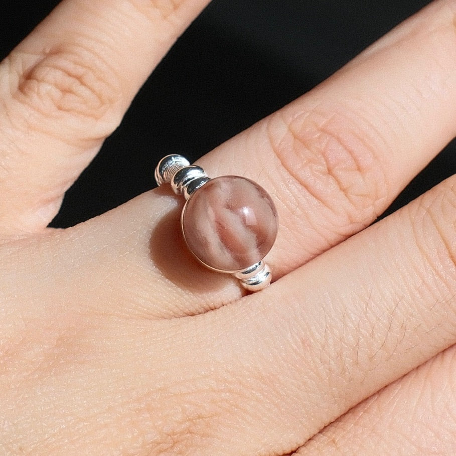 Pink Rutilated Quartz Ring