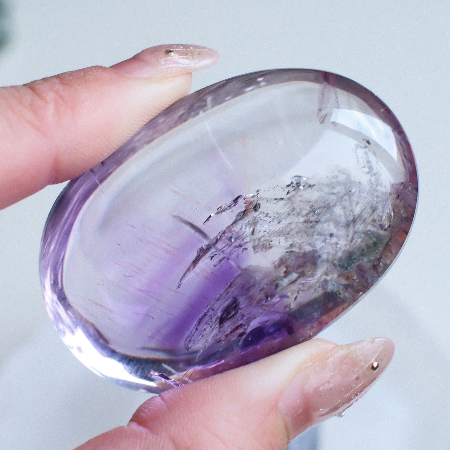 Amethyst Palm Stone with Super Seven Inclusion