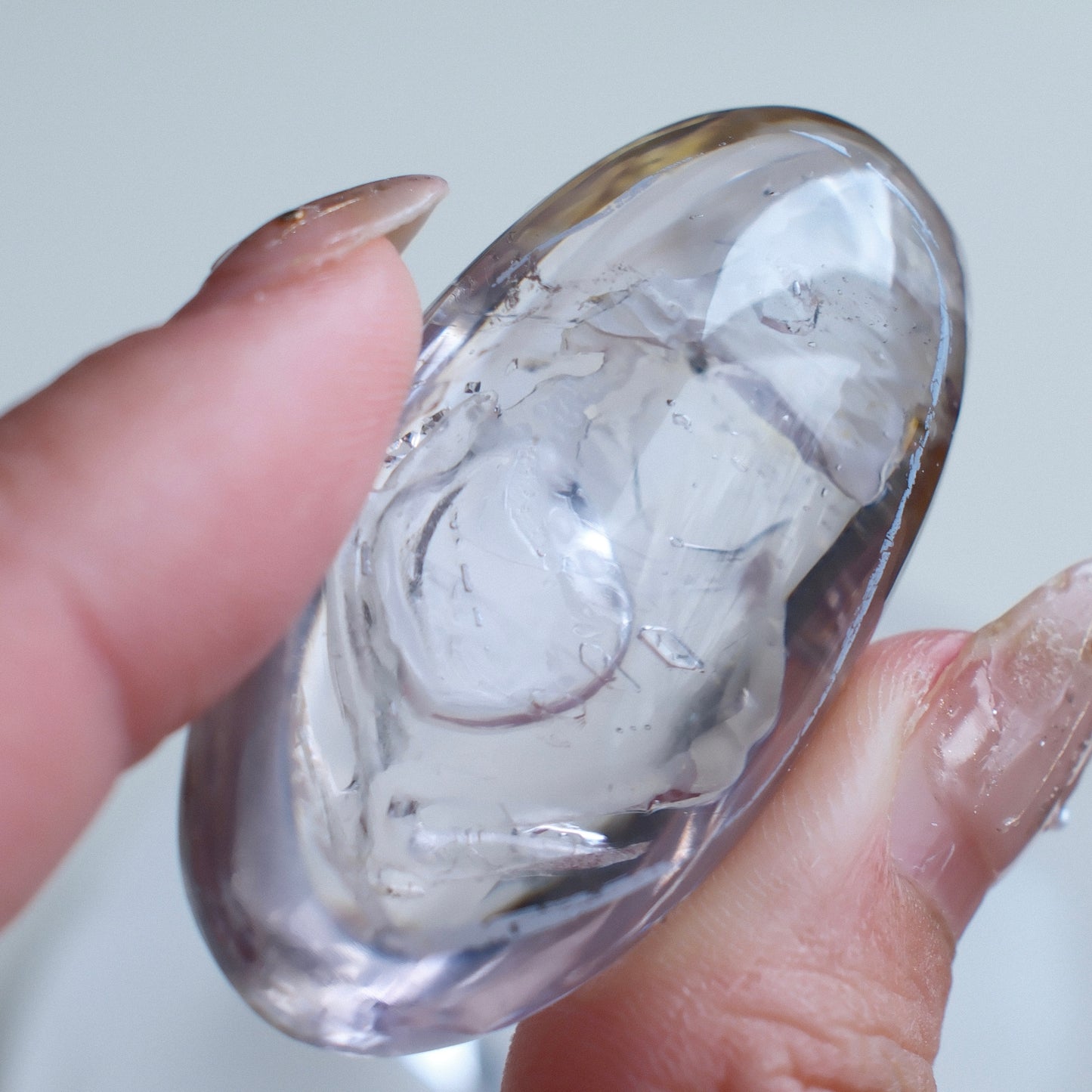 Amethyst Skeleton Palm Stone with Enhydro