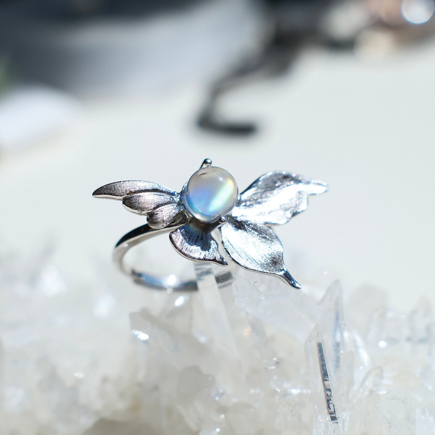 Madagascar Rainbow Moonstone Ring