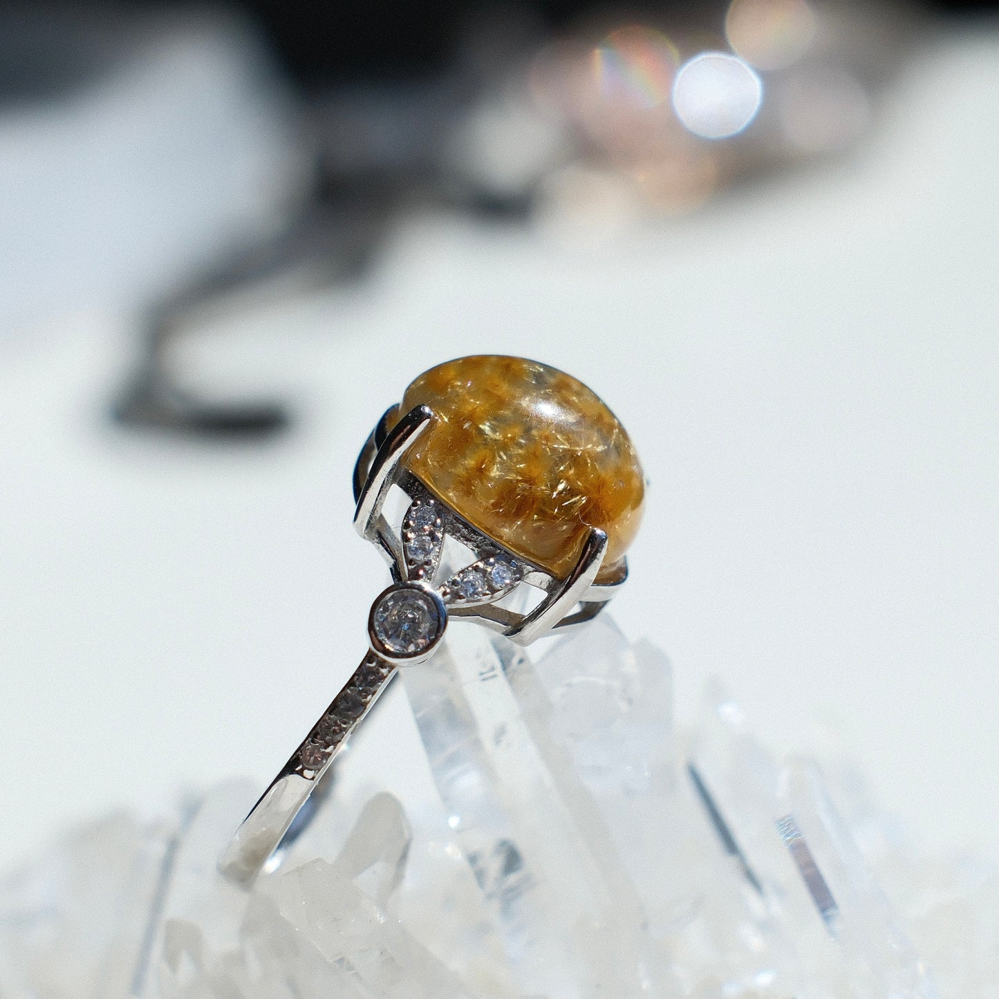 Special Golden Rutiled Quartz Ring