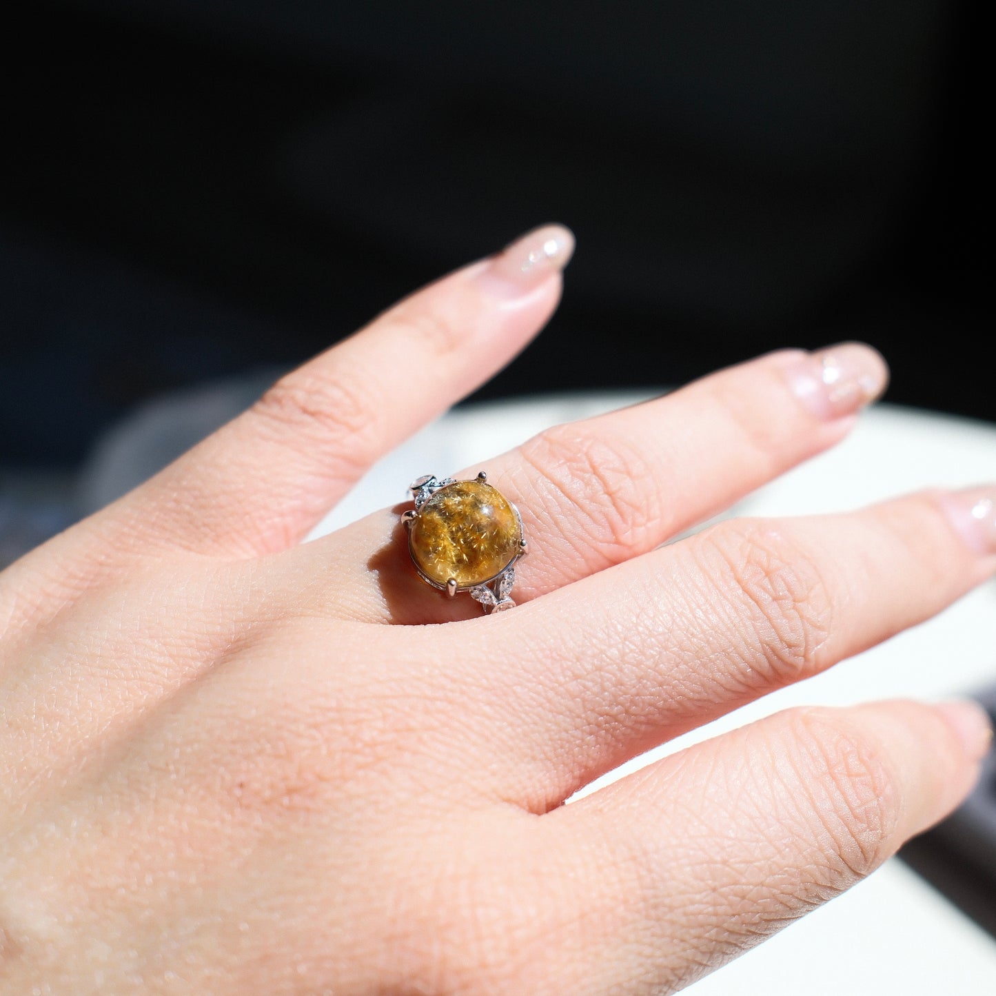 Special Golden Rutiled Quartz Ring