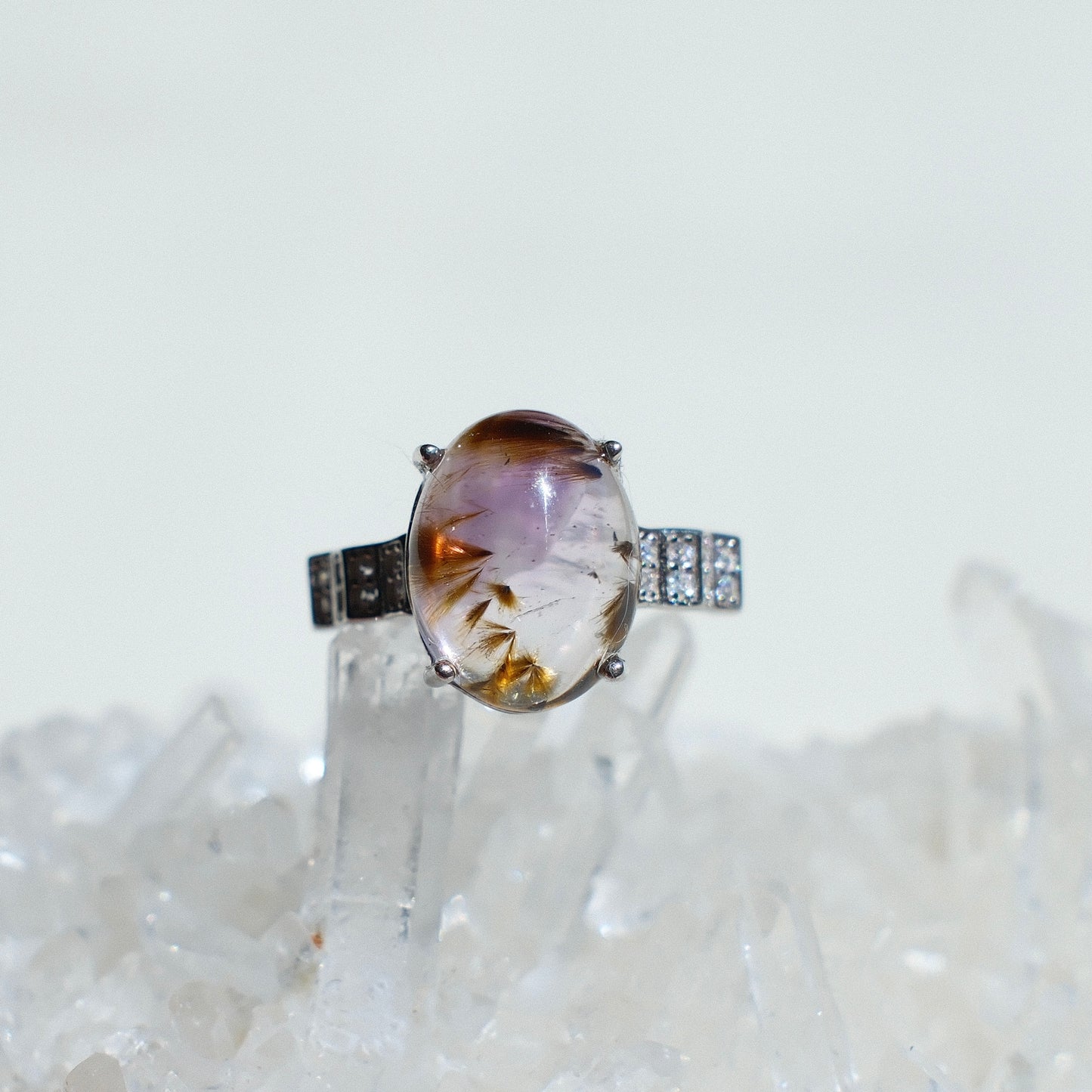 Amethyst Rutiled Quartz Ring