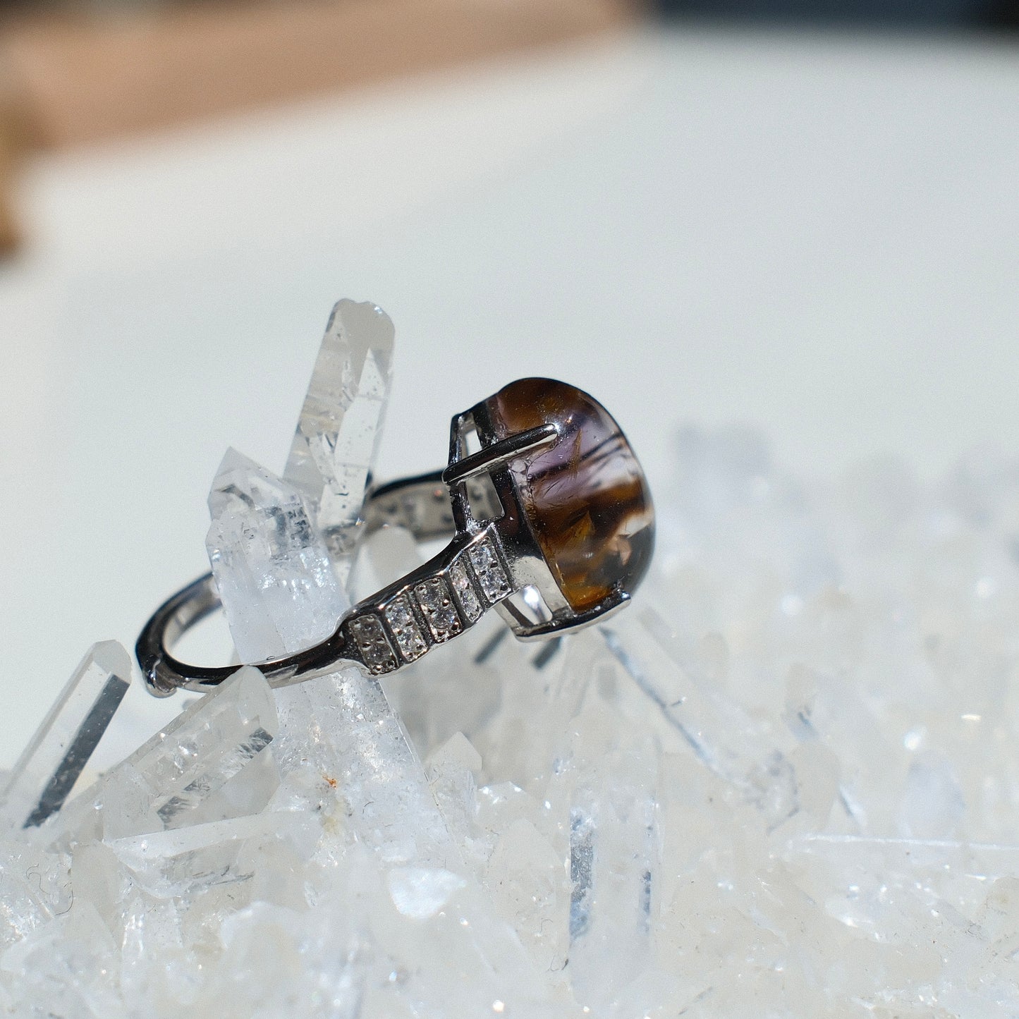 Amethyst Rutiled Quartz Ring