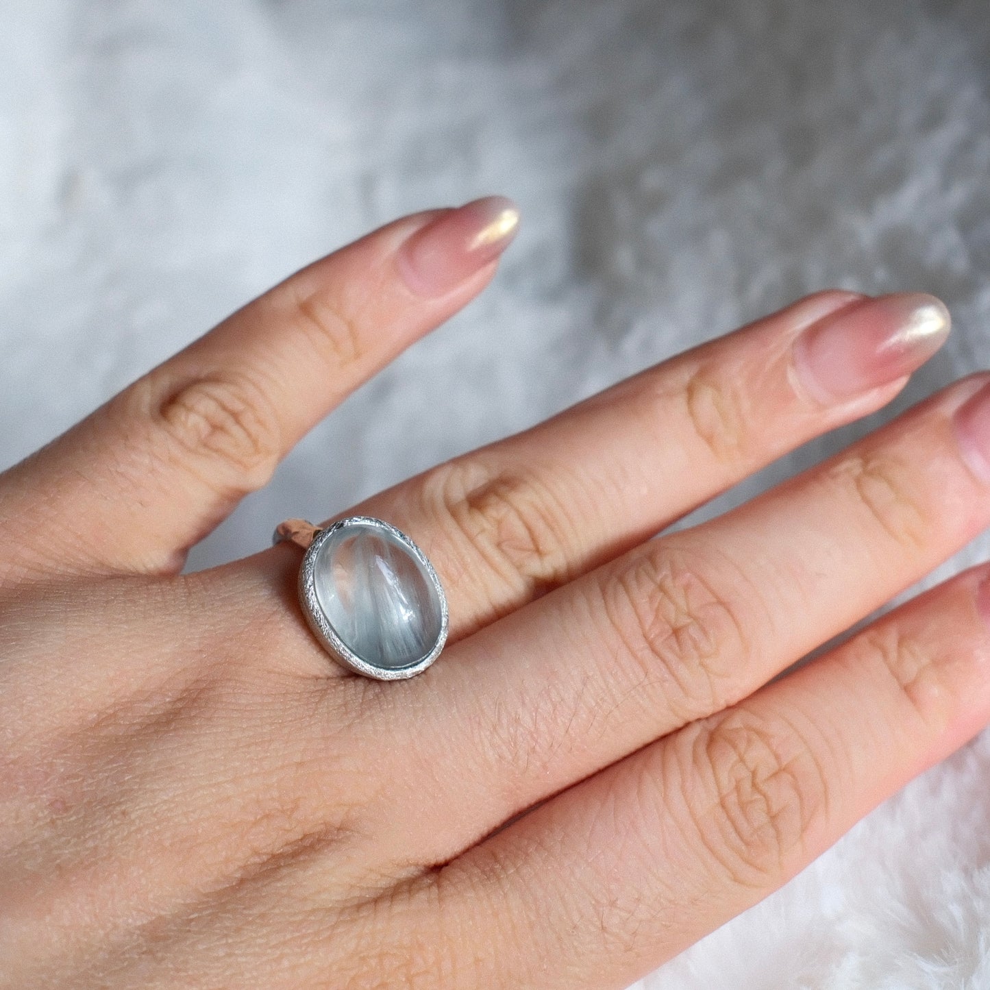 Blue Rutilated Quartz Ring