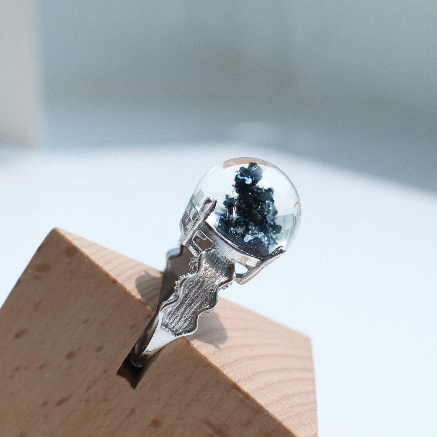 Blue Mica in Quartz Ring