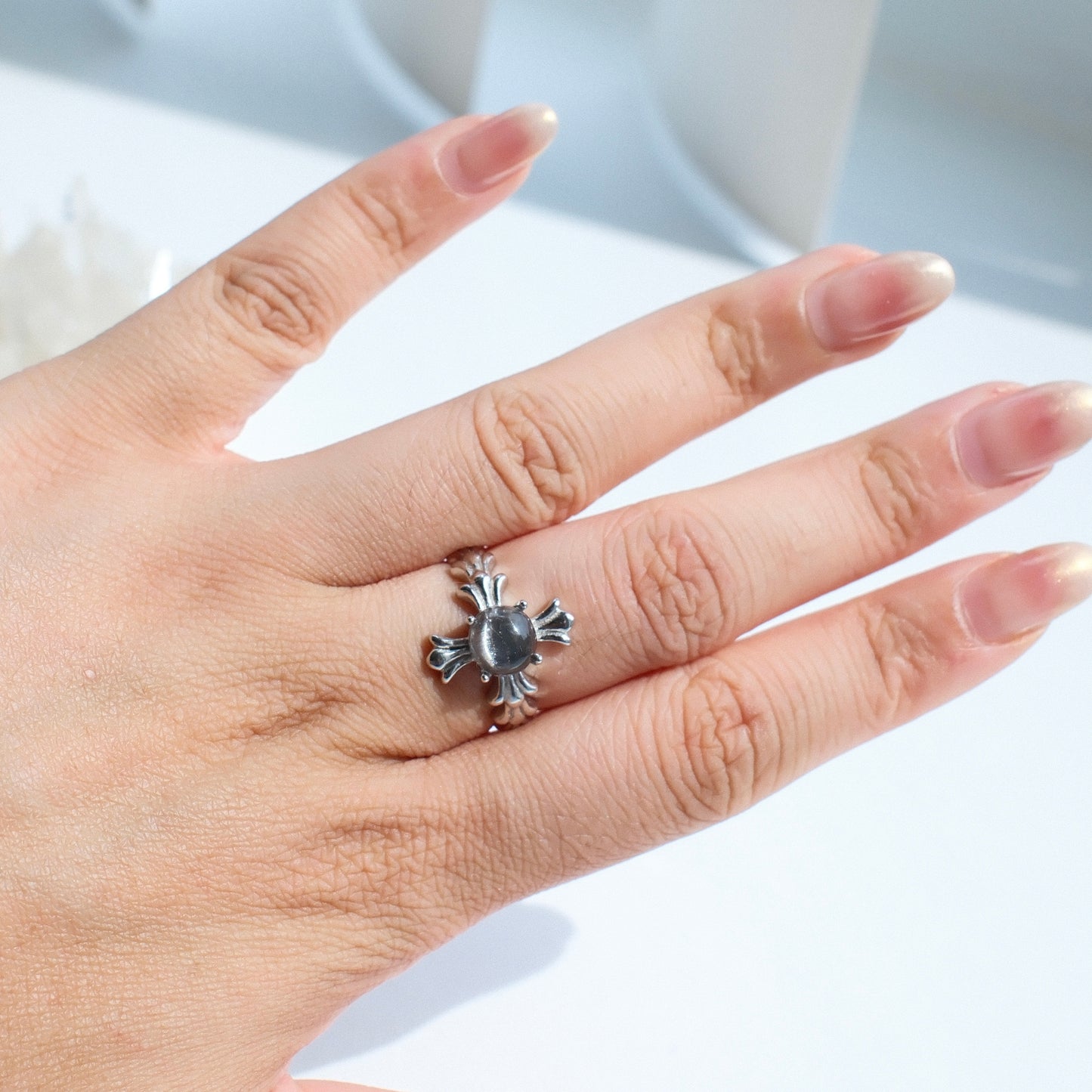 Brookite in Quartz Ring