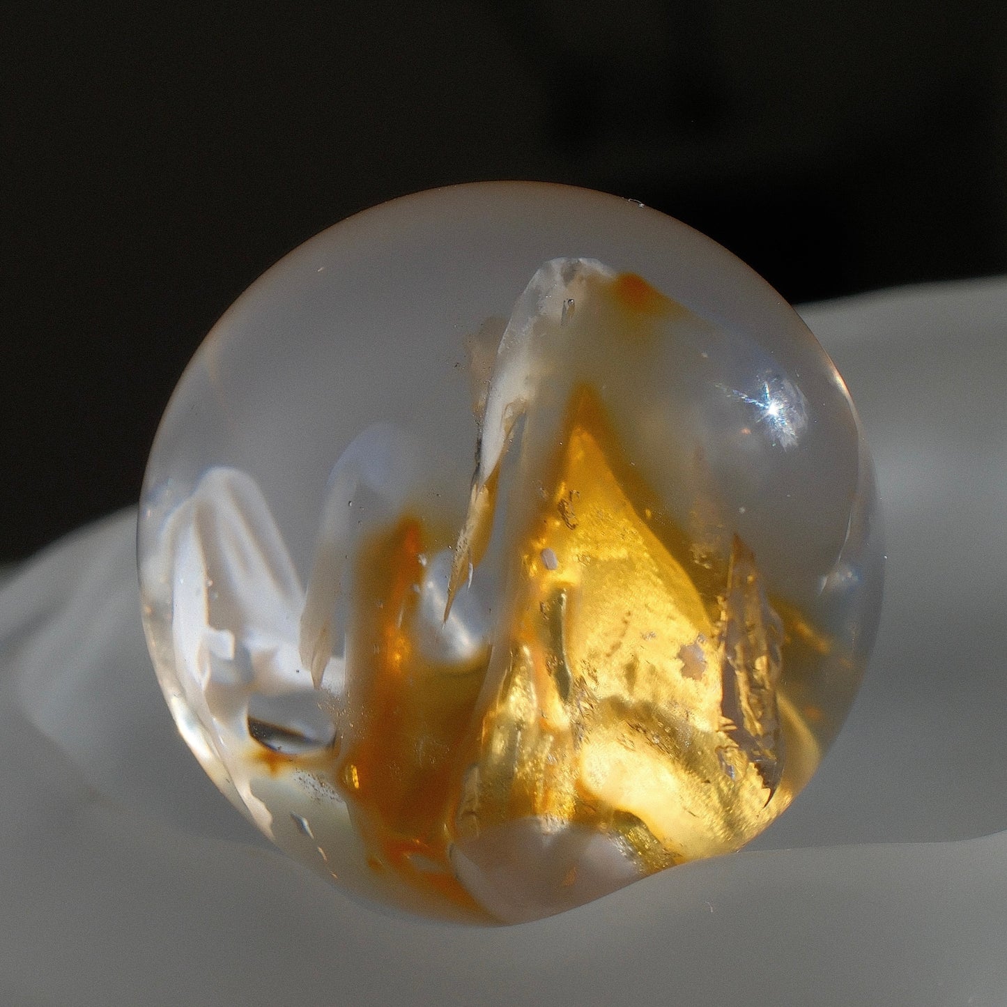 Golden Skeleton Quartz Sphere