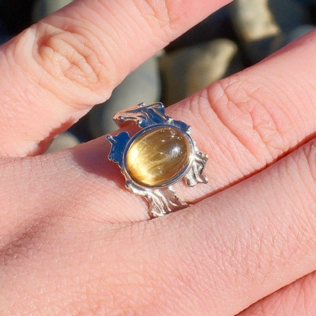 Golden Rutilated Quartz Ring