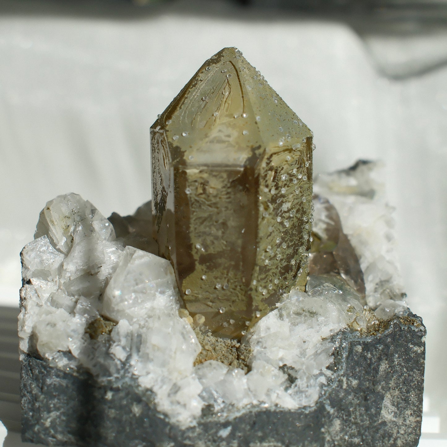 Namibian Skeletal Quartz with Chlorite and Analcime