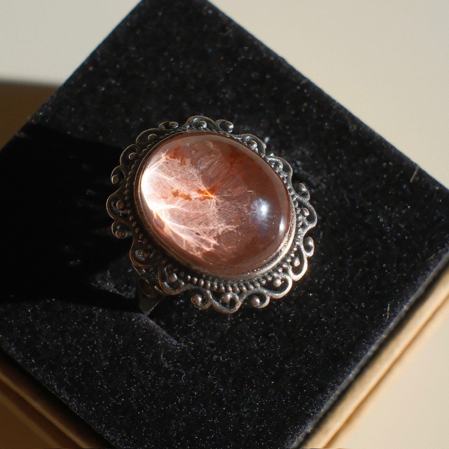 Pink Lepidolite Crystal Ring