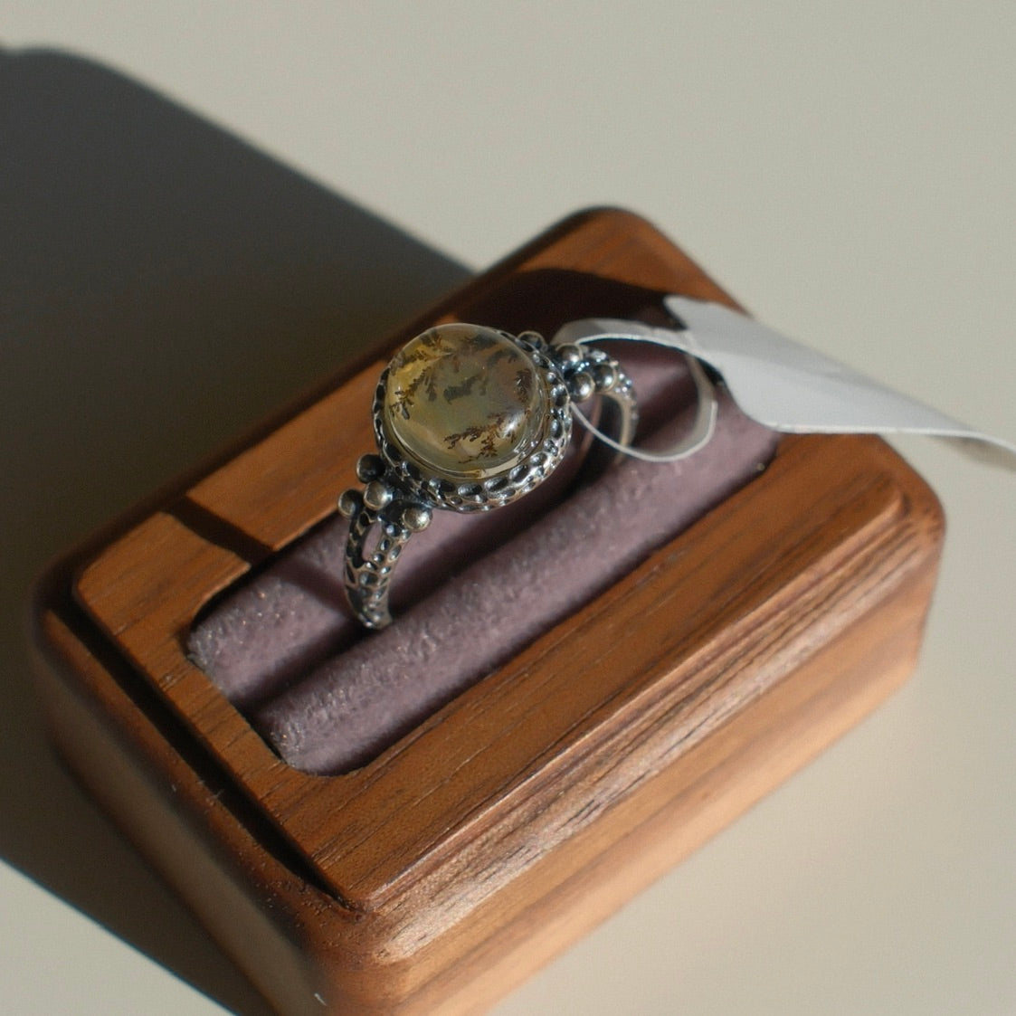 Natural Pyrolusite Quartz Ring