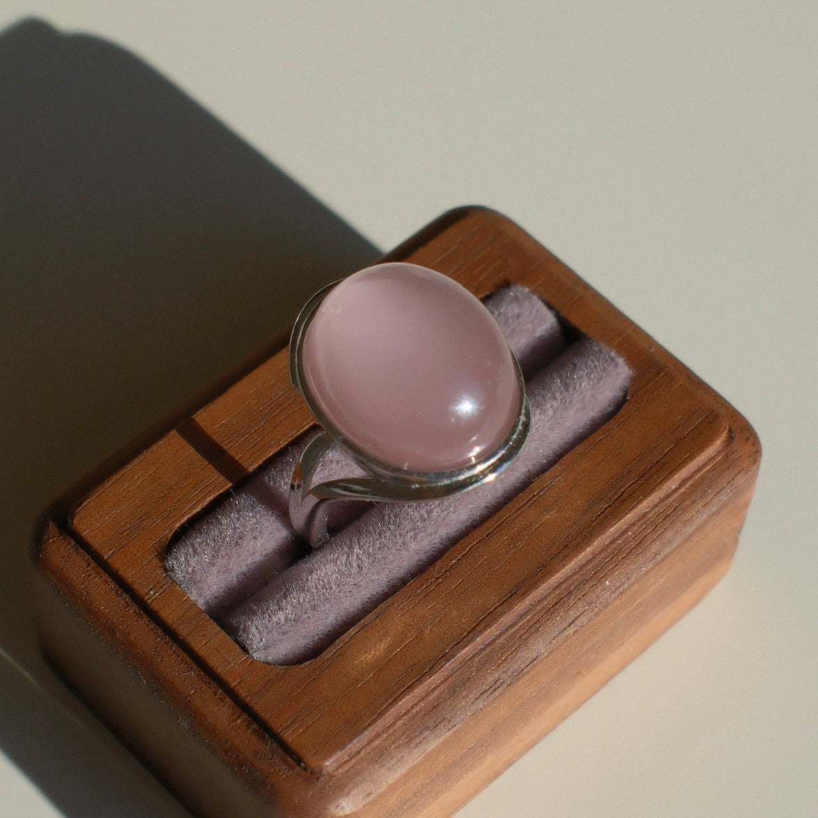 Natural Pink Rutilated Quartz Ring