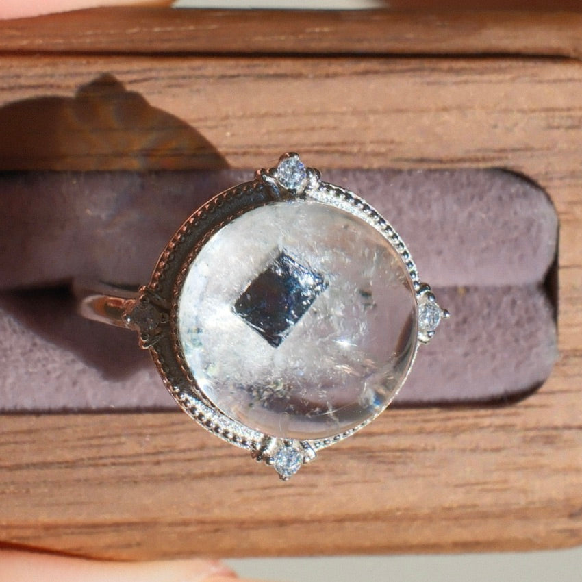 Galena in Quartz Ring