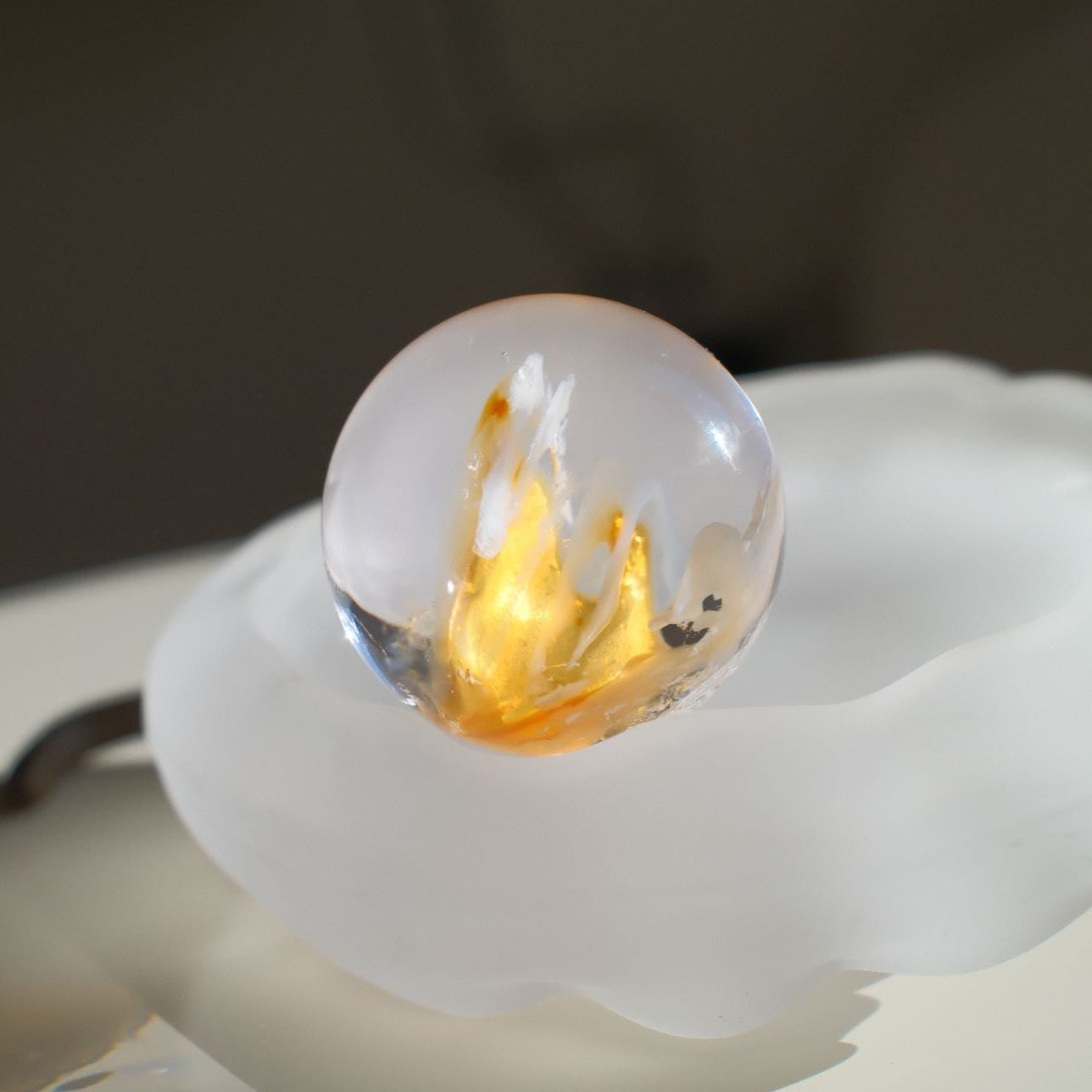Golden Skeleton Quartz Sphere