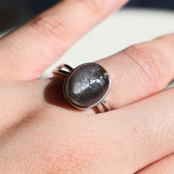 Brookite in Quartz/Dragonfly Quartz Ring