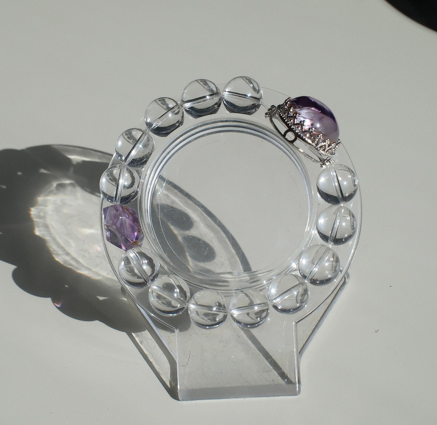 Clear Quarzt Bracelet with Amethyst Skeletal Quartz Accessories